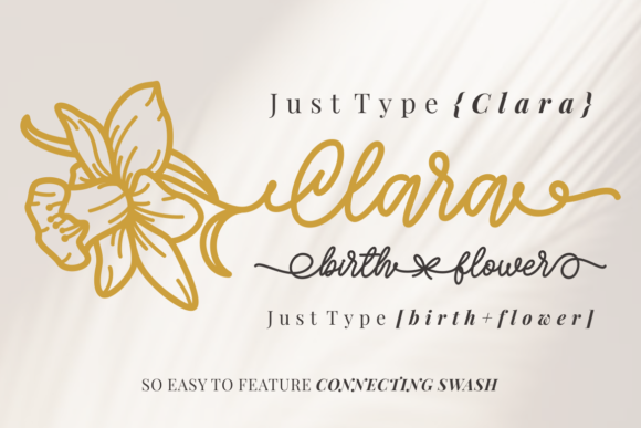 Clara Birth Flower Font preview 4
